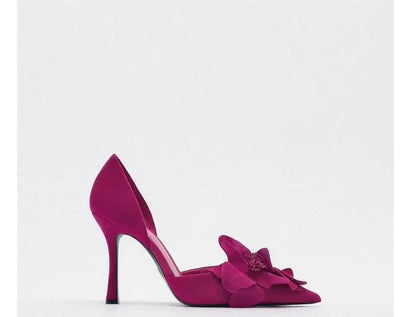 Laursen™ Karla - Stilettohæle med blomsterdekoration