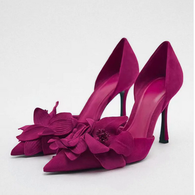 Laursen™ Karla - Stilettohæle med blomsterdekoration